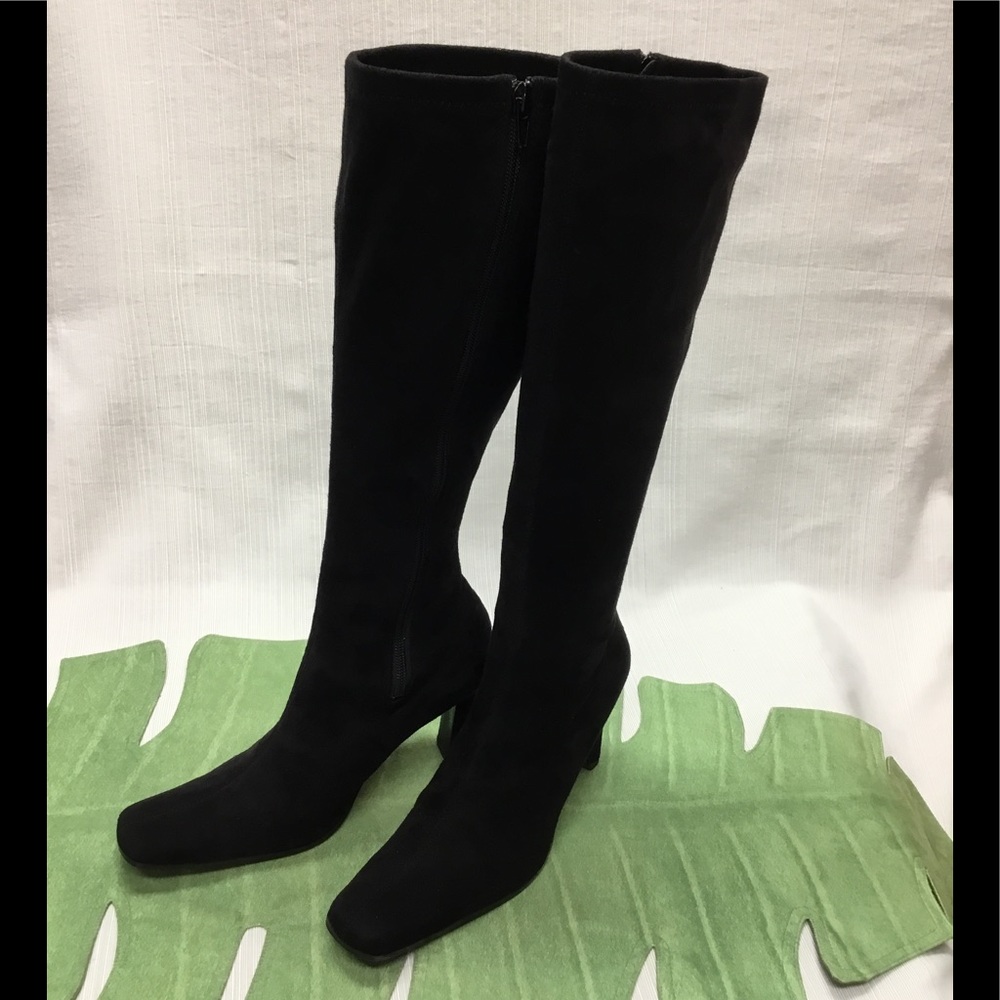 Delicious Black Suede Boots - Picture 1 of 7